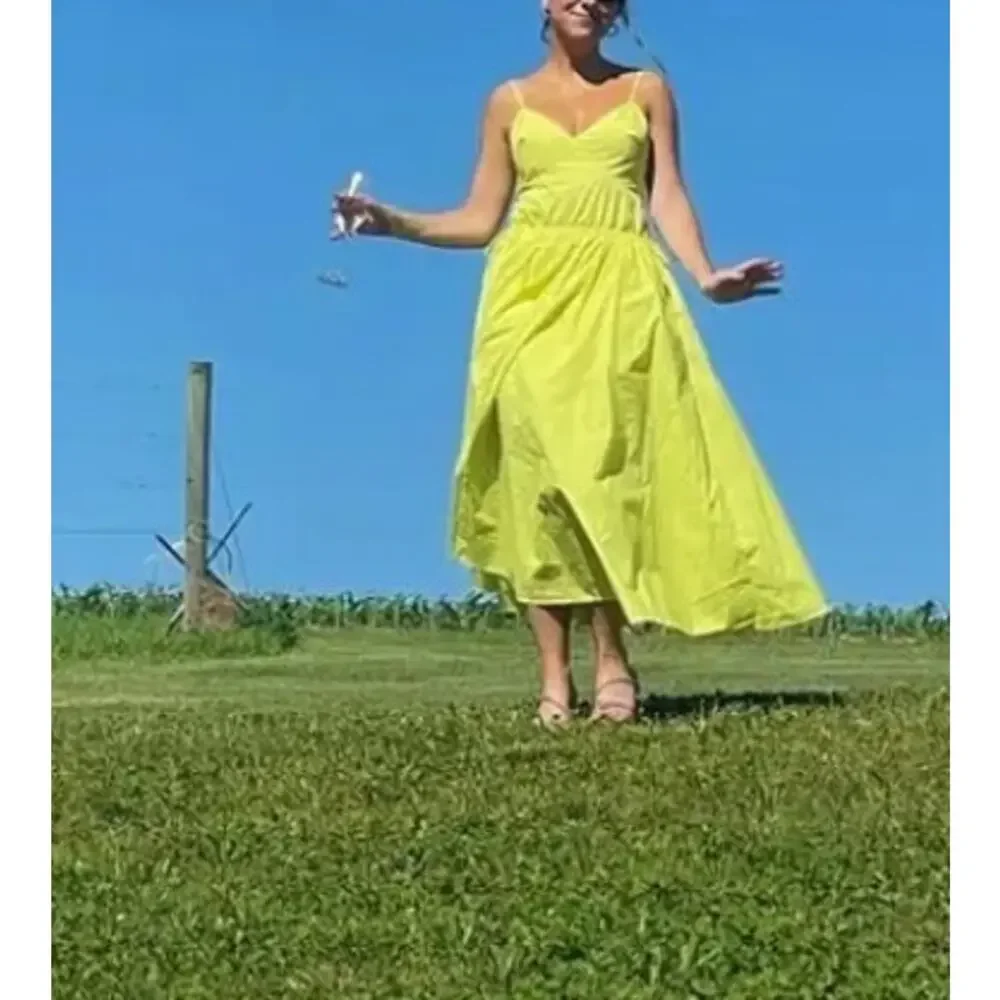 Jason Wu Yellow Slip Midi Dress SIZE 10 Cottage Cotton Sundress Designer $365 - Picture 7 of 13